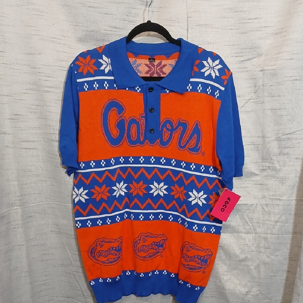 Royal Flordia Gators College Ugly Knit Polo Sz L Men's NWT
